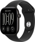 Apple Watch Series 12 GPS + Cellular 46mm Smartwatch Black Aluminum Case, Black Sport Band - M/L. Health + Fitness + Sleep Tracking, Heart Rate, Safety