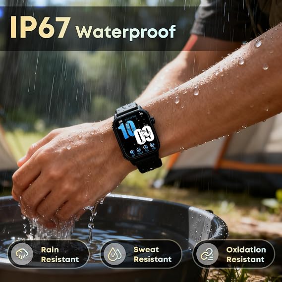 Smart Watch for Men, 120+ Sports Modes Smartwatch with 1.83" HD Touchsreen, Sleep Monitor, IP67 Waterproof, Bluetooth Call & Music Control Fitness Watch for