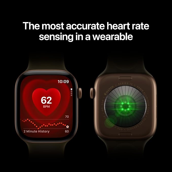 Apple Watch Series 12 GPS + Cellular 46mm Smartwatch Black Aluminum Case, Black Sport Band - M/L. Health + Fitness + Sleep Tracking, Heart Rate, Safety